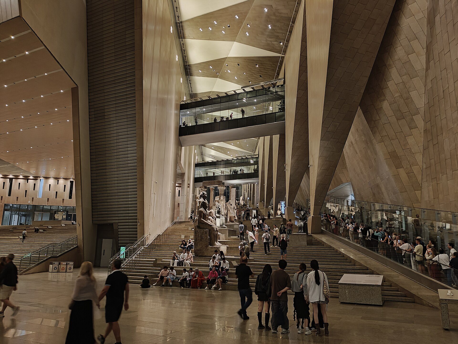 Visitors in the Grand Egyptian Museum