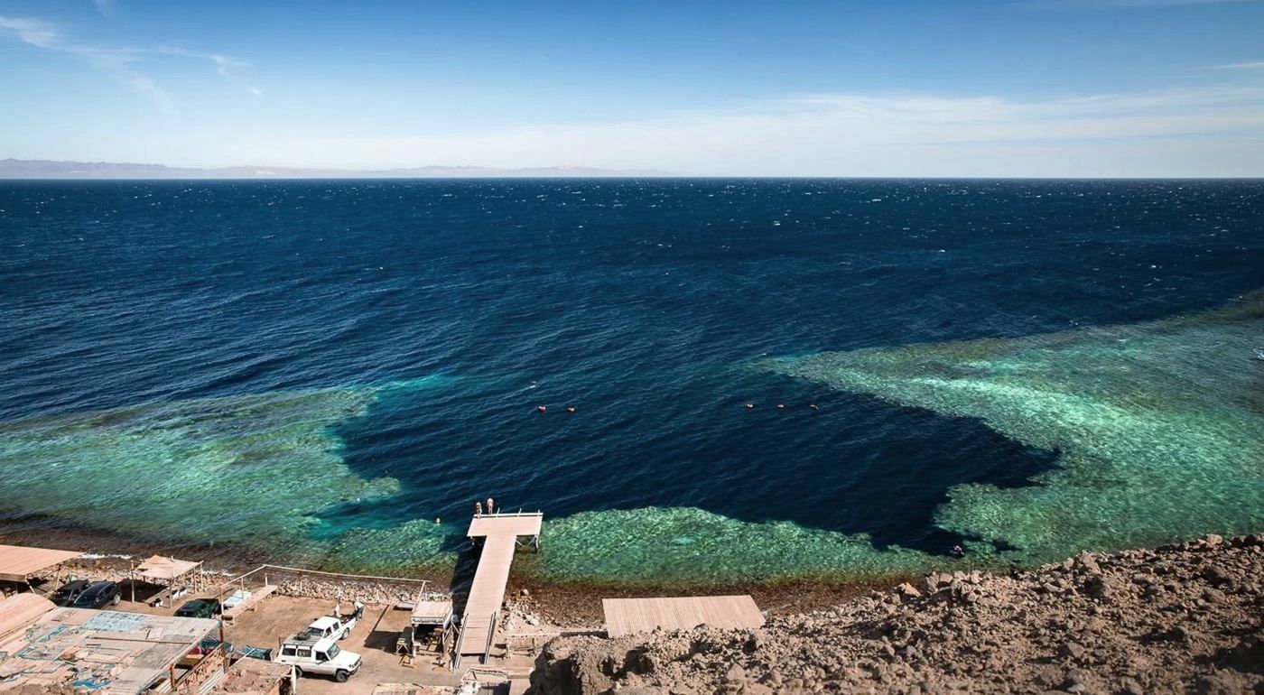 The Blue Hole reef at Dahab seen from above